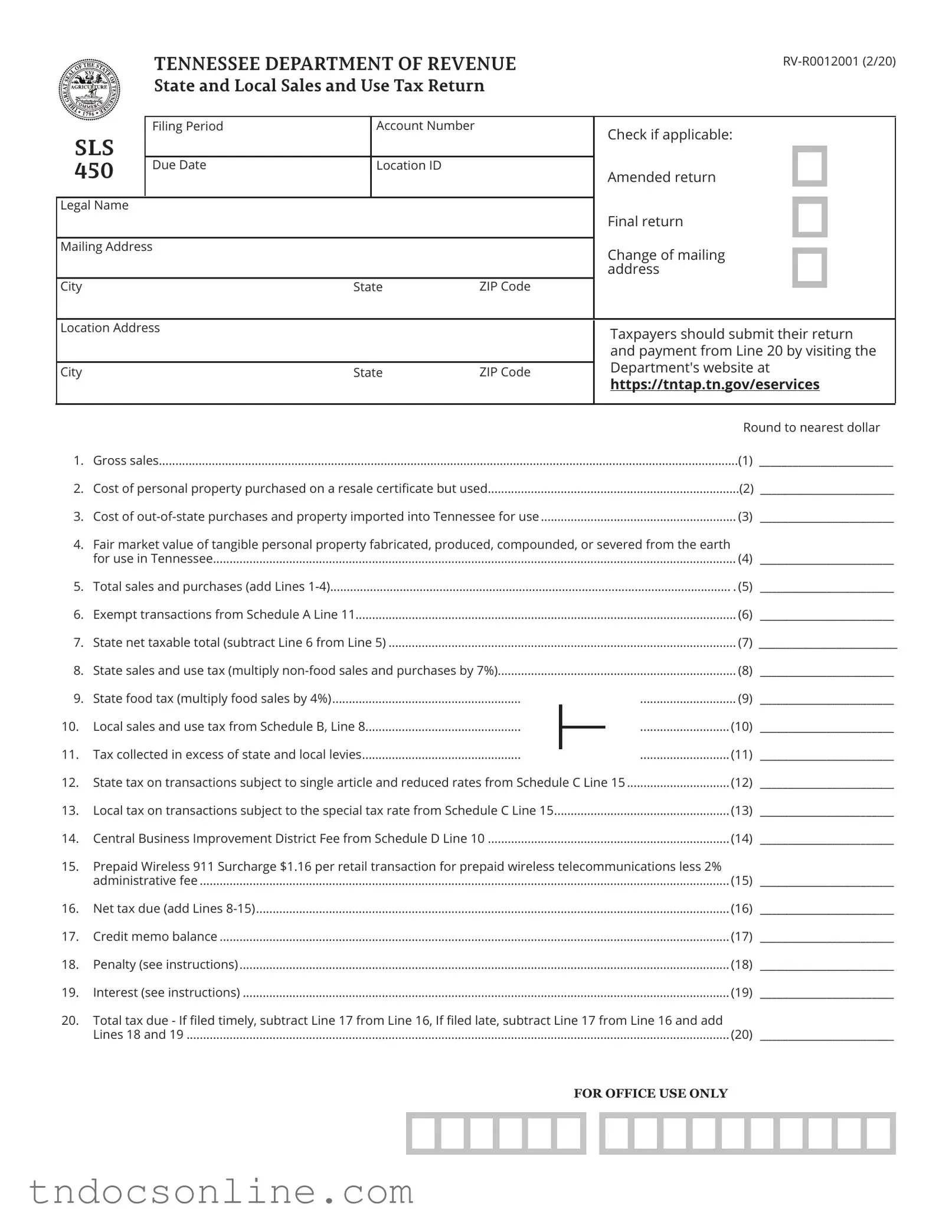 Download 450 Tennessee Template in PDF