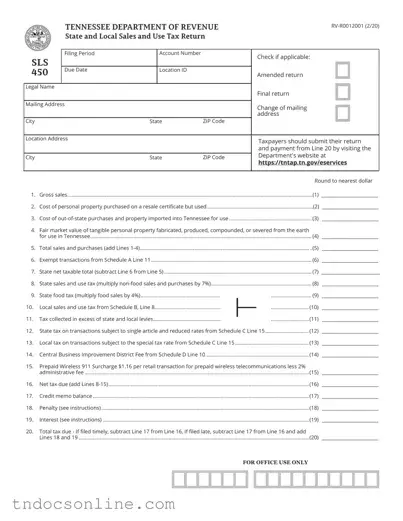 Download 450 Tennessee Template in PDF