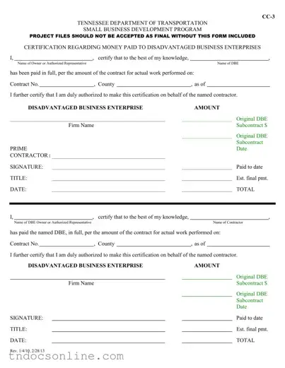 Download Tennessee Cc 3 Template in PDF