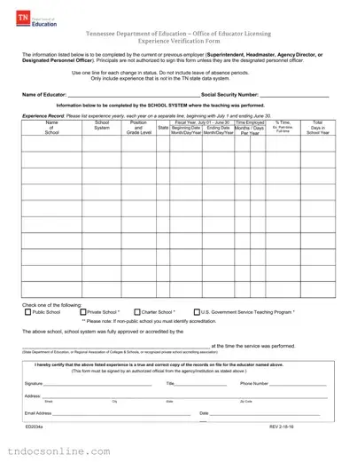Download Tennessee Ed2034A Template in PDF
