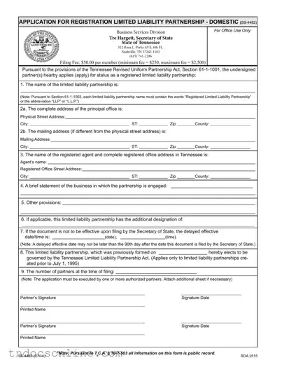 Download Tennessee Ss 4482 Template in PDF