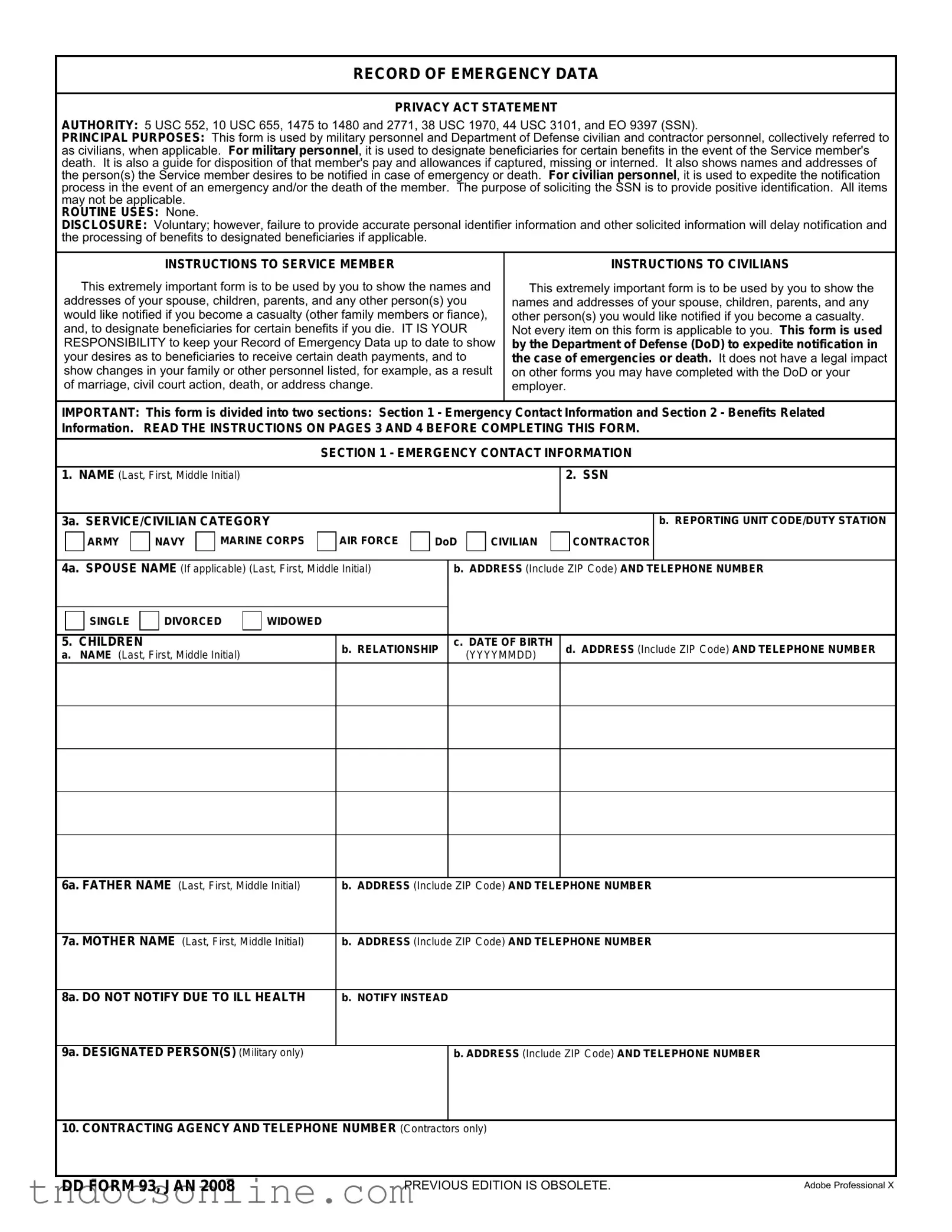 Download Tennessee DHS Family Assistance Application Template in PDF